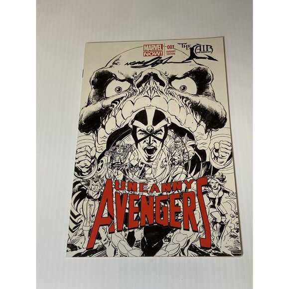 UNCANNY AVENGERS #1 MARVEL 2012 RARE NEAL ADAMS signed Autographed B&W VARIANT